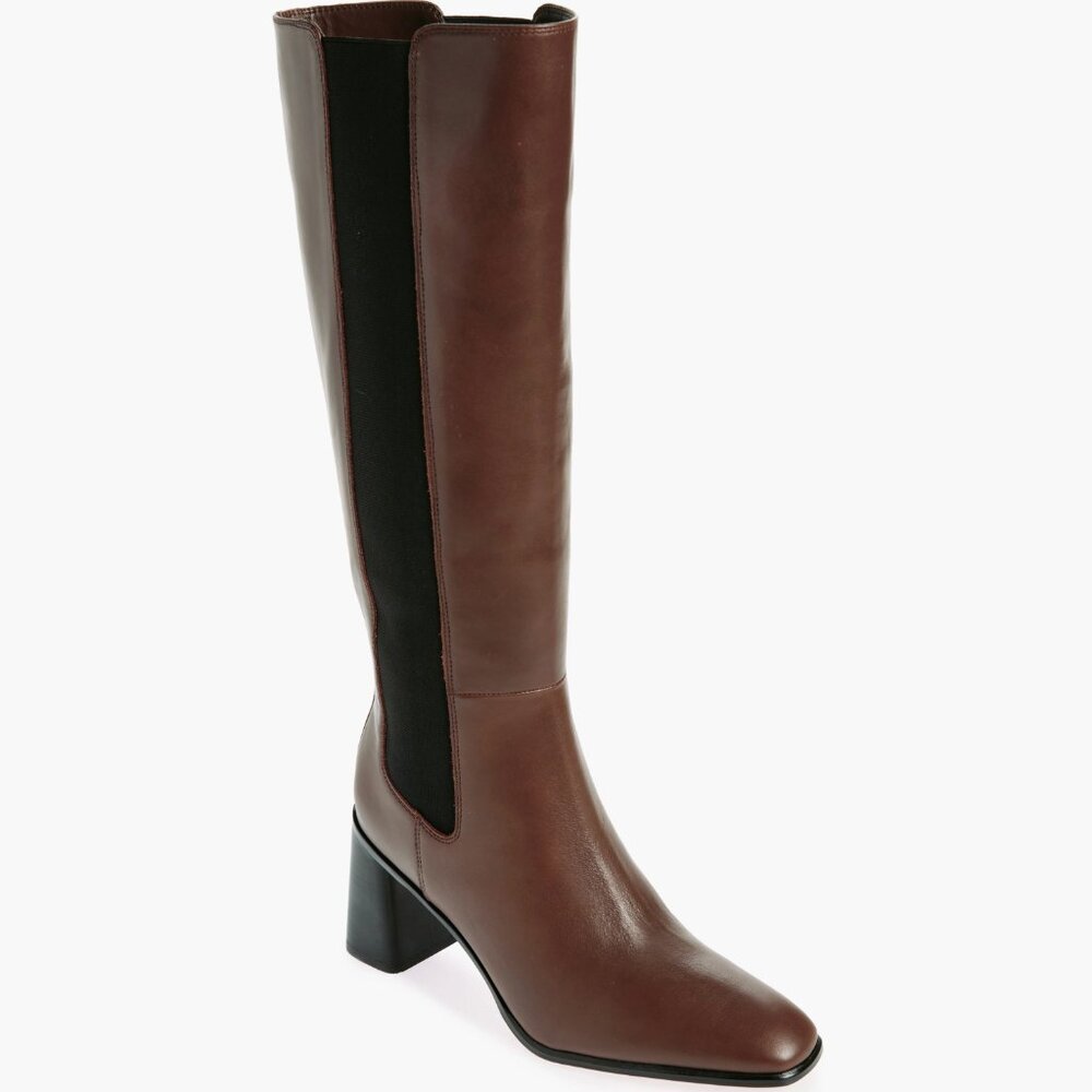 Nordstrom Tyra Women's Knee High Boots Coffee Brown Quiet Luxury Equestrian 8.5